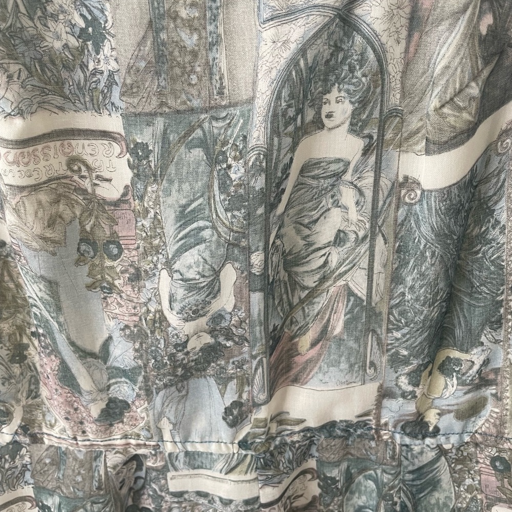 Vintage Jan Sue Alphonse Mucha advertising print dress